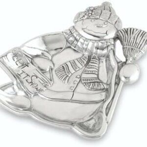 NWT Lenox Snowman Tray, Yuletide Metal Serveware